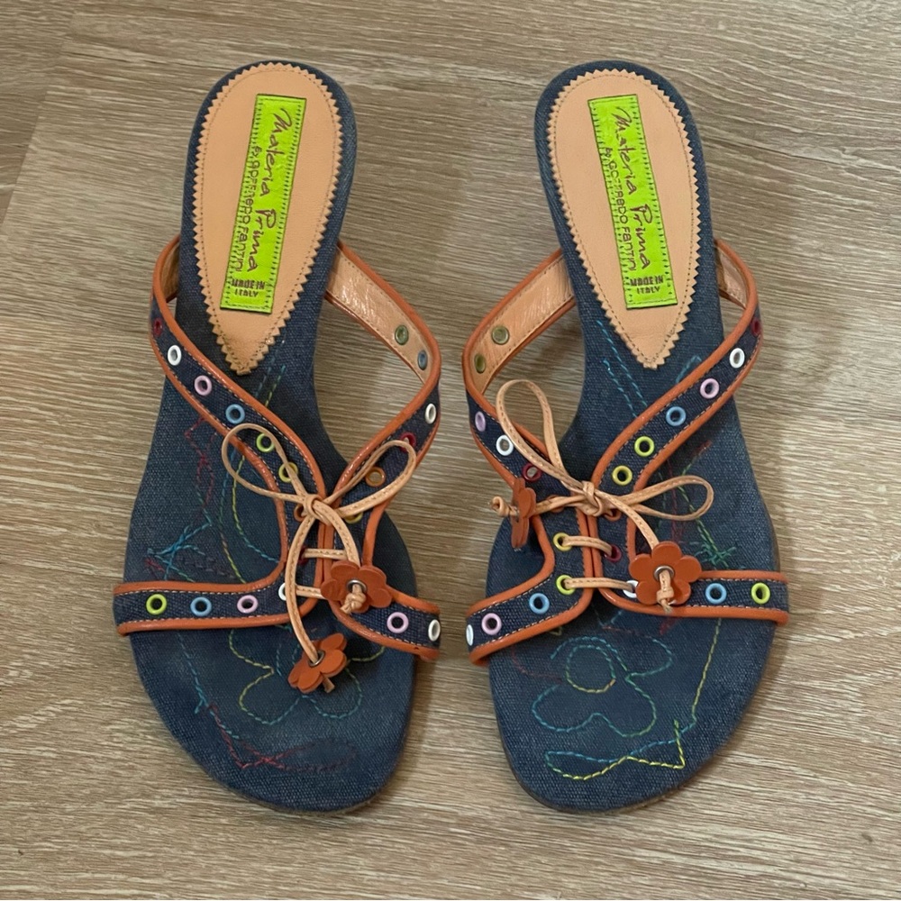 Cute vintage designer kitten heels/sandals